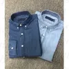 Mens Denim camisas moda manga longa jaqueta pólo poloshirts Streetwear Hip Hop Masculino Casual Solto Outerwear Botão roupas pequeno Cavalo