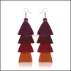 Dangle Lustre Boucles D'oreilles Bijoux Bohème 4 Couches À Franges De Luxe Déclaration Ethnique Gland Boho Mode Pour Les Femmes Longue Goutte Livraison 202