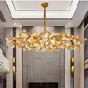 Copper Crystal Chandeliers Pendant Lights Fixture LED Modern Coloured Glaze Glass Chandelier American Luxury Haning Lamps European Romantic Droplight Dia100cm