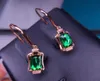 Dangle Chandelier Fine Jewelry 18K Or Rose 100% Naturel 3.2ct Vert Tourmaline Pierres Précieuses Brésil Origine Boucles D'oreilles Pour Les FemmesDangle