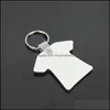 Keychains Fashion Accessories Whole 100Pcs Diy Mdf Double Blank T-Shirt Key Chain Sublimation Wood Ring For Heat Press Transfer Je239O
