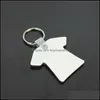 Keychains Fashion Accessories Whole 100Pcs Diy Mdf Double Blank T-Shirt Key Chain Sublimation Wood Ring For Heat Press Transfer Je261A