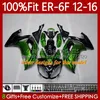 Corps de moulage par injection pour KAWASAKI NINJA 650R 650 R ER6 F ER 6F 2012-2016 Carrosserie 136No.17 ER-6F ER6F 12 13 14 15 16 650-R 2012 2013 2014 2015 2016 Kit de carénage OEM vert métallisé