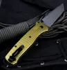 Promotion 537 Pocket Folding Knife M4 Titanium Coated Tanto Point Blade Aluminum Alloy Handle EDC Knives 2 Handle Colors