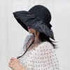 Breite Krempe Hüte DT 2022 Mode Sonnenhut Frauen Bogendekoration elegantes Polyestermaterial Luxusschutz Vielseitiger Strandqualität Hatwid