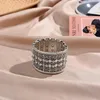 Bedelarmbanden Boheemse etnische zilveren kleur armbanden voor vrouwen vintage holle strass hars gesneden kralen elastische juwelierjuwelse juweel inte22