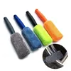 Car Brushes Portable Microfiber Wheel Tire Rim Brush Wheel Washing Cleaning With Plastic Handle Cleaner Tools