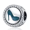 Nuovo s925 Perline sciolte in argento sterling Original Fit Pandora Bracciale Farfalla blu Collana di perline Catena di sicurezza Accessori per ciondoli Ciondolo per gioielli da donna regalo mamma