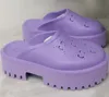 Sandálias de sandálias perfuradas de nova plataforma Sandálias de verão Top Designer Slippers Colhes Candy Color