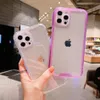 Transparent Clear Cases For iPhone 14 13 12 11 Pro Max 7 8 Plus Luxury Soft TPU + Acrylic Shockproof Covers for Samsung S22 Ultra Note 10 A53 5G in OPP Bag