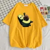 Herren-T-Shirts, Avocado-Cartoons-Druck, Herren-T-Shirts, Stil, großes T-Shirt, Retro-T-Shirt mit Rundhalsausschnitt, schlichtes Design, Mann-T-Shirts