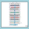 Bracelets de charme jóias 12pcs/conjunto peru azul mal olho de olho feminino mulheres feitas de corda artesanal de corda para garotas girl wholesale gota d gota d d