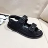Luxury designer sandals 2022 ladies classic sandal shallow mouth two-strap shoes leather outdoor beach slippers
