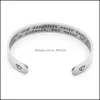 Wedding Bracelets Jewelry Stainless Steel Open Cuff Bracelet Bangels Friendship Personalized Letter Initial You Are Loved Jewellry Drop Deli