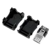 Conector Micro USB 5 Pin 5P T Porta Macho Plug Conectores de Soquete Capa de Plástico para DIY Solda