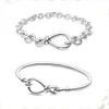 Neue Mode 925 Sterling Silber Armbänder Für Frauen DIY Schmuck Charms Chunky Unendlichkeit Knoten Kette Armband Unendlichkeit Knoten Armreif Dame Geschenk Mit Original Box