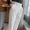 Marki mężczyzn szary garnitur Spodnie Casual Formal Man Dress Spods Spring Pantalon Costume Slim Fit Suit