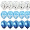 40pcs Balões azuis Conjunto de mármore AGate Balão de confetes metálicos para crianças Festa de aniversário do chá de bebê Casamento de decoração de graduação 3121 T2
