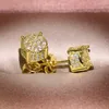 Kolczyki stadnorskie Hiphop S925 Silver MicroPave Lab Diamond Earring Party Wedding Christmas Gift Biżuter