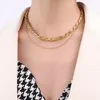 Подвесные ожерелья из нержавеющей стали 2022 Ожерелье сети с минималистским золотым подарком женщин в готическом стиле