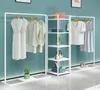 Golden Landing Coat Hängare Kläder Sovrum Möbel Butik Golvställ Enkel Display Racks Double Bent Intermediate Shelf Parallel Bars Sidhängare