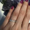 Pierścienie klastrowe Sprzedaj 925 Srebrny Diament Pave Diamond dla kobiet Wesele Prosty Solitaire cienki pierścień