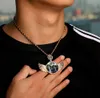 14K Custom Made Photo Wings Medallions Pendant Necklace DIY Rosegold Silver Gold Color Zircon Men Hiphop Jewelry