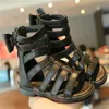 Barn Flickor Designersandaler Småbarn Baby Gladiator Skor Barn Princess bowknot Höga stövlar Stl 22-31