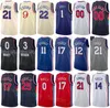 Screen Printed Edition Basketball City Joel Embiid Jersey 21 Georges Niang 20 Tyrese Maxey 0 Danny Green 14 James Harden 1 Tobias Harris 12 Navy Blue White Red Beige