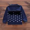 Crianças meninos meninas conjuntos de roupas jeans bebê estrela jaqueta camiseta calças 3 pçs/sets outono criança agasalhos45pu