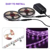 Jesled UV Purple Light Strip 12V Flexible Blacklight med 600 enheter UVS -lamppärlor 10m LED Black Light Ribbon Dekorativa lampor