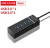 Adaptateur Hub de données USB 3.0/2.0 à 4 ports, séparateur USB mince Compatible avec Windows 7/Vista/XP, pas besoin de pilote