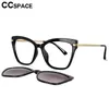 53684 TR90 Anti Blue Light Glasses Frames Polarized Flipon Sunglasses Men Women Fashion Computer Eyeglasses 220620