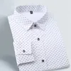 Herbst Mode Marke Männer Kleidung Slim Fit Langarm Hemd Polka Dot Casual Sozialen Plus Größe M-5XL 220322