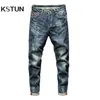 KSTUN Slim Fit Jeans Autunno e Inverno Retro Blu Stretch Tasche Moda Desinger Moda Uomo Casaul Jeans Uomo Marca T200614