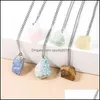 アートアンドクラフトアーツギフトホームガーデンジェムストーンクリスタルチャームペンダントネックレスIrregar Quartz Stones Wholesale Jew Dhzol