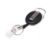 Chave de cabine de cabos pretos Chave de chaveiro Reel retrátil Anti perdido Yoyo Ski Pass Id Card Tecla de chaveiro Cordão de aço de Keyring