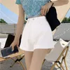 Casual verão sexy denim shorts cintura alta senhoras calças mulheres streetwear oose rolando borda reta jeans 220602