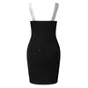 Ladies Sexy Sleeveless Suspenders Sparkling Open Back Jacket Party Club Streetwear New Dress 2022 New Style Gothic Dress T220816