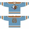 Custom 69 Shore SudBery Blueberry IJshockey Jerseys Zwart Blauw Heren Dames