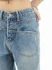 Projekt szwu w talii proste dżinsy wiosenne retro hip -hopowe cienkie mopowe spodnie neutralne spodnie dżinsowe żeńskie dżinsowe spodnie T220728