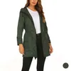 Huiya05 Açık Ceket Bayanlar Moda Rüzgarlık Ceket Kadınlar Sonbahar Ve Kış Ince Orta Uzun Ceket Dağcılık Takım Elbise Kapüşonlu Açık Giyim