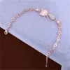 Lovely Cat Pendant Women Ladies Opal Rhinestone Bangle Armband Chain Jewelry GC1281