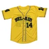 GLAC202 kommer att smith the Fresh Prince of Bel-Air Academy #14 Baseball Jersey 100% sömd blank baseballtröja