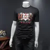 2022 summer new trend short-sleeved embroidered printing T-shirt men's casual fashion all-match round neck top