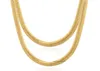 5mm Hip hop snake bone chain 18K Gold Plated Necklaces 60cm