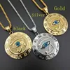 Pendant Necklaces Trendy Ancient Egypt Eye Of Horus Pattern Round Necklace Religious Rune Amulet Accessories Party JewelryPendant