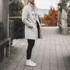 Long Coats Men Streetwear Winter Classic Slim Trench Płaszcz wełniany płaszcz Mężczyzn wiatrówki Vintage mieszanki płaszcze Cappotto UOMO263C T220810