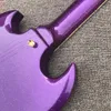 SG électrique guitare en rose en palissandre en or matériel doré métallique violet 3 micro-ups solide acajou du corps guitare1060220