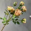 Eén faux bloem lange stengel herfst rozensimulatie retro rosa voor bruiloft centerpieces 8 kleuren beschikbaar